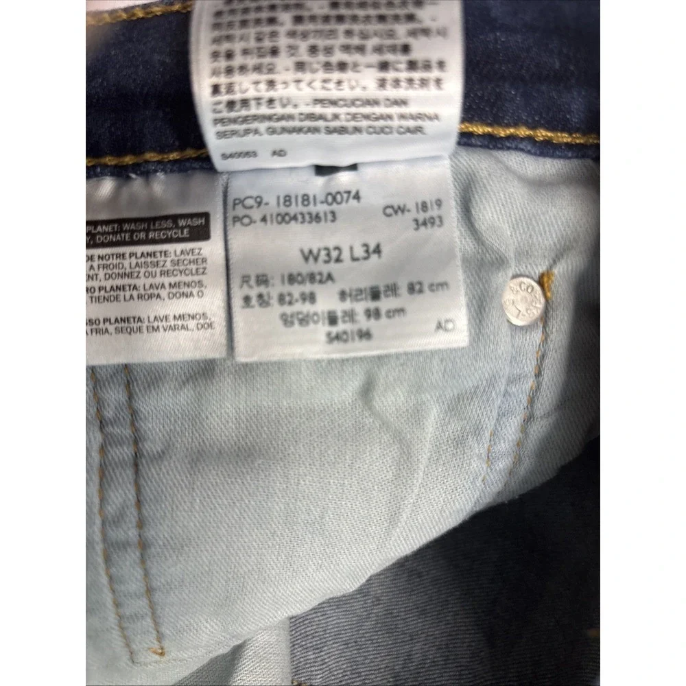 Levis 541 Jeans Mens 32x34 Blue Dark‎ Wash Cotton Stretch Slim Fit Denim